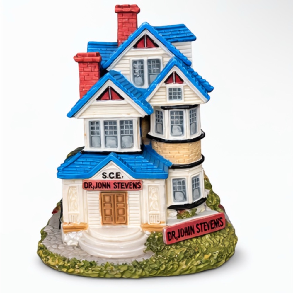 Charming Blue and White Miniature House Figurine